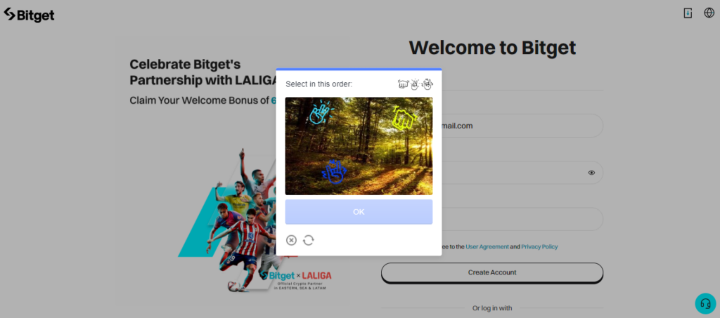 captcha bitget